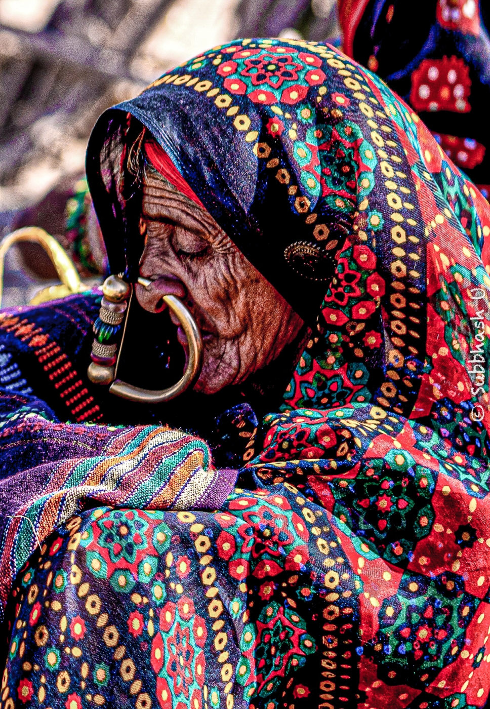 'Lady with a Nose Ring.' Dhaneta Tribe Woman, Kutch, Gujarat