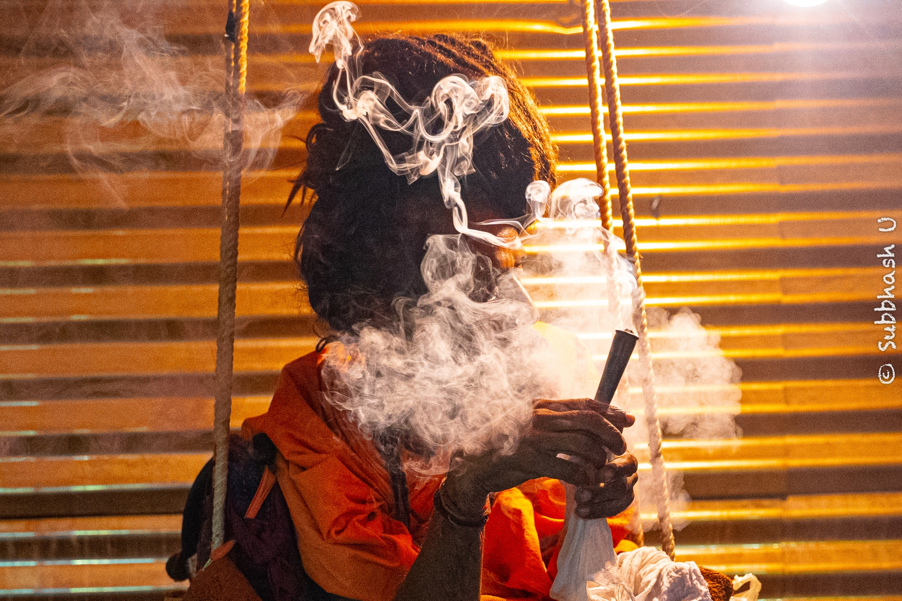 ll कर्ता करे न कर सके, शिव करे सो होय ll In Kumbh a Sadhu with Chillam.